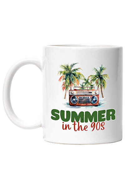 StoryGift Romania Cana cu mesajul "Summer in the 90s", ilustratie, stil retro...