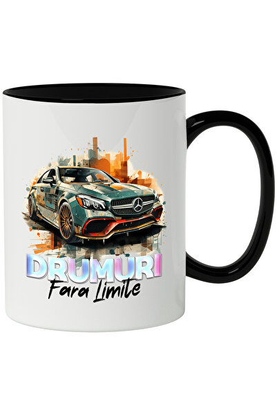 StoryGift Romania Cana Cu Mesaj Drumuri Fara Limite, Masina, Mercedes, Multic...