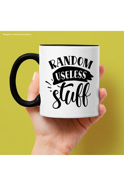 StoryGift Romania Mug with the text in English "Random useless stuff" - random useless stuff with , With ,STG