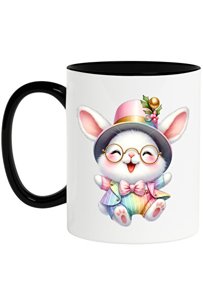 StoryGift Romania Cana cu un iepuras fericit | ilustratie | alb | poarta oche...