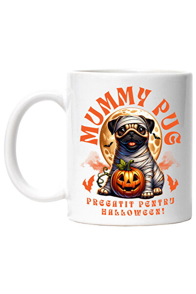 StoryGift Romania Cana cu Caine Pug mumie Infasurat Text Pregatit Pentru Hall...