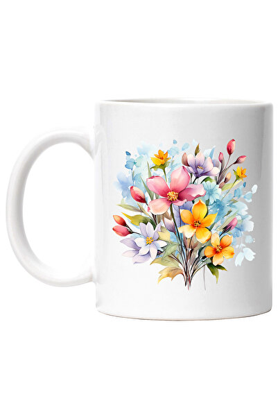 StoryGift Romania Cana cu o multime de floricele, ilustratie, galbene, albe, ...