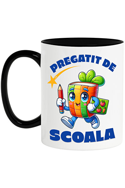 StoryGift Romania Mug with Colorful Book Dishes with Leaves Pencil Fruits and...