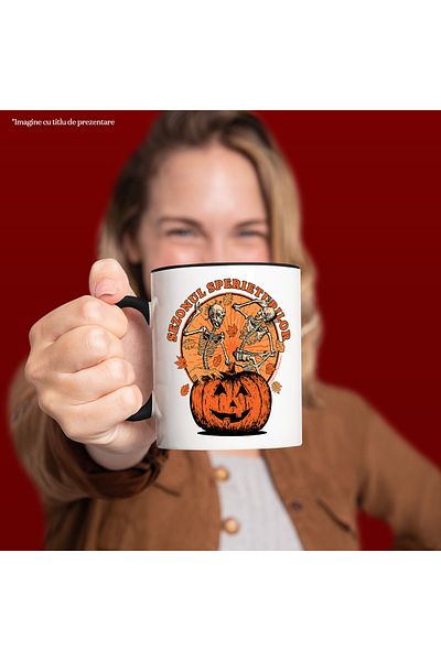 StoryGift Romania H4ALLowen Skeleton and Pumpkin Scarecrow Season Mug, 330ml, Ceramic with Man, With, STG