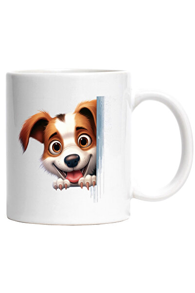 StoryGift Romania Cana cu un catel fericit | ilustratie | gheare | alb | maro...