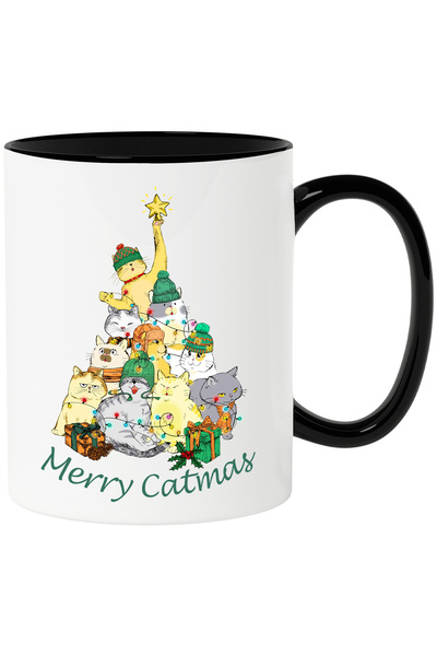 StoryGift Romania Cana cu multe pisici cu mesajul "Merry Catmas", Craciunul p...