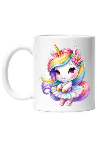 StoryGift Romania Cana cu un unicorn care danseaza, ilustratie, rochie de bal...
