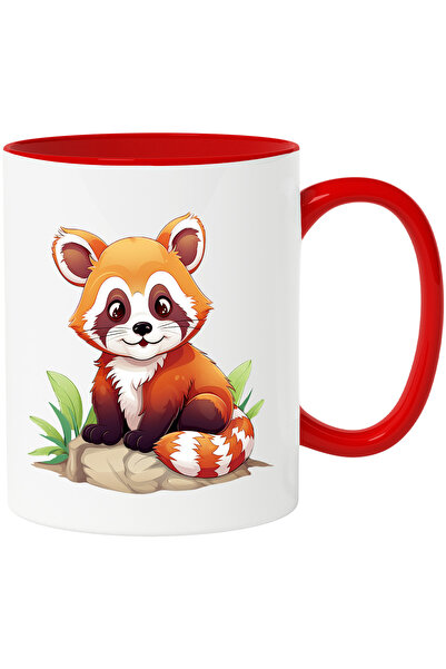 StoryGift Romania Cana cu un urs Panda Rosu | ilustratie | vesel | fericit | ...