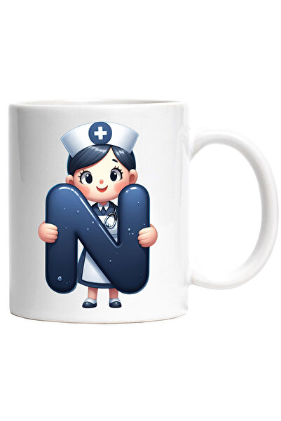 StoryGift Romania Cana cu o asistenta medicala care tine litera "N" | ilustra...