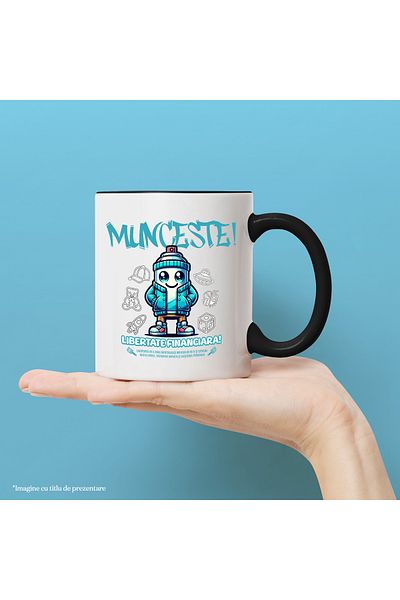StoryGift Romania Work Financial Freedom Motivational Money Mug, 330ml, Ceramic with N Handle, With ,STG