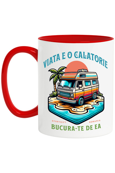 StoryGift Romania Cana viata e o calatorie bucura-te de ea natura, 330ml, Cer...