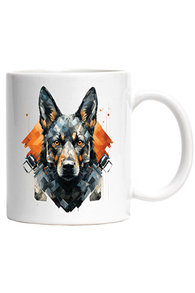 StoryGift Romania Cana Cu Caine, Iubitori De Catei, Geometric, Romb, Dungi, M...