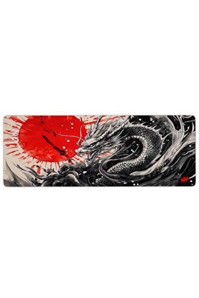 urzuva Japon Anime Ejderha Baskılı Gaming Oyuncu Xl Mouse Pad Kaydırmaz Dikişli Mousepad 80x30 Cm