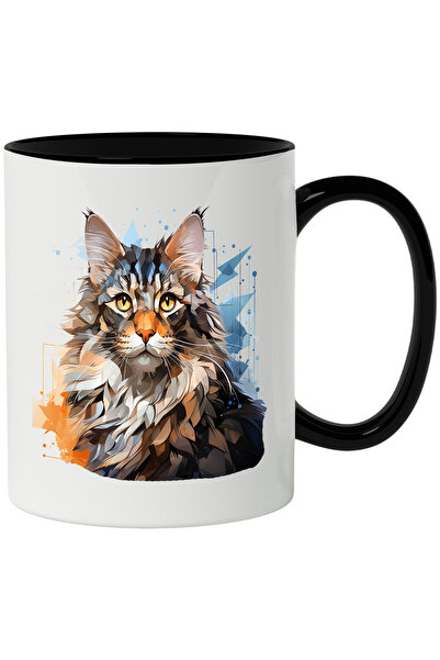 StoryGift Romania Cana Cu Pisica, Mosaic, Animal, Geometric, Arta Abstracta, ...