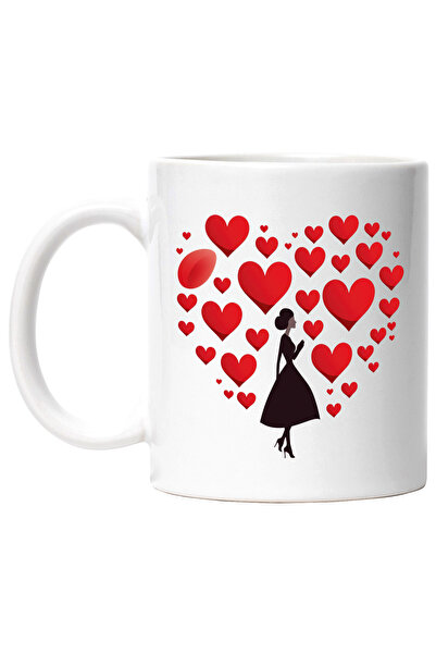 StoryGift Romania Cana cu o femeie intr-o rochie neagra, ilustratie, multe in...
