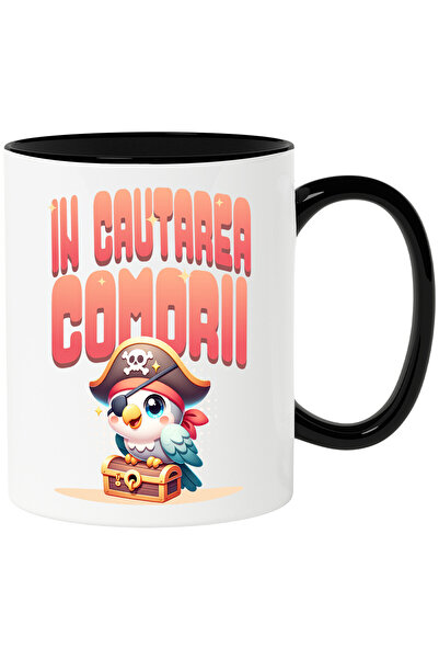 StoryGift Romania Cana cu Papagan Pirat colorat Vesel Cu Palarie Si Cufar De ...