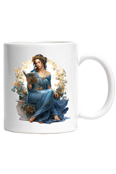 StoryGift Romania Cana cu o femeie frumusica | ilustratie | tine o carte desc...