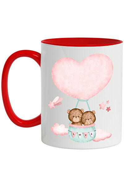 StoryGift Romania Cana Cu Balon Cu Aer Cald, Inima, Nori, Ursuleti, Cuplu, St...