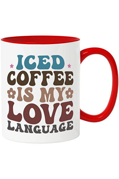 StoryGift Romania Cana cu floricele si textul "Cafeaua cu gheata este limbaju...