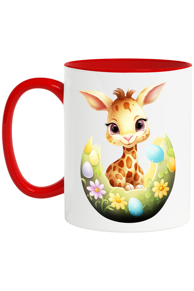 StoryGift Romania Cana cu un pui de girafa care iese dintr-un ou spart | ilus...