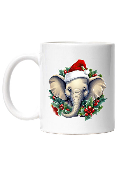 StoryGift Romania Cana cu un elefant cu caciula de Craciun, ilustratie, sarba...