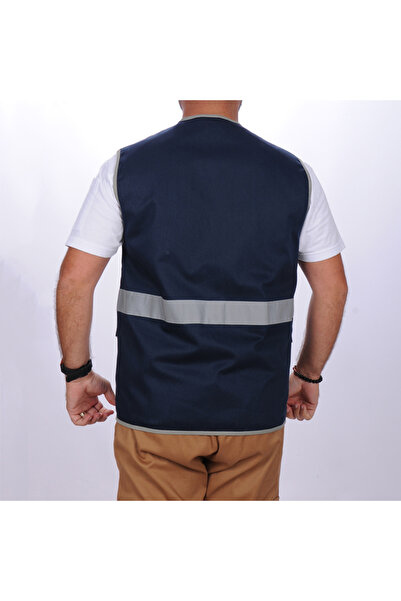 FORMTEKS İşçi Çok Cepli Reflektörlü Alet Yeleği Lacivert