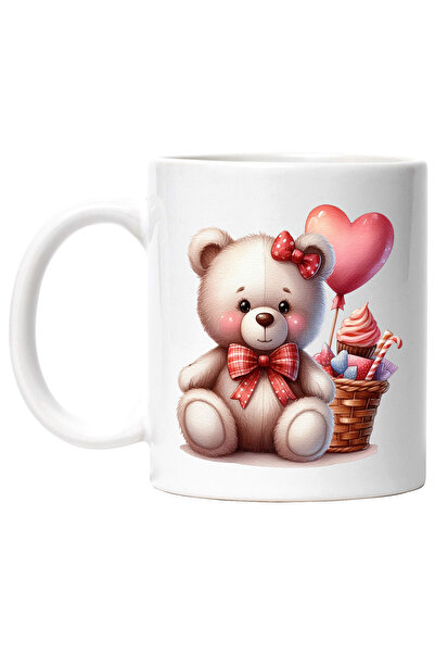 StoryGift Romania Cana cu un ursulet de plus, ilustratie, vesel, inimioara, i...