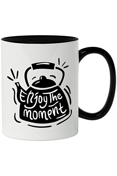 StoryGift Romania Cana Cu Mesaj In Engleza Enjoy The Moment, Ceainic, Ceai, B...