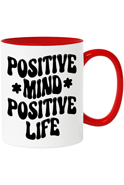 StoryGift Romania Cana cu floricele si textul "Positive mind, positive life" ...