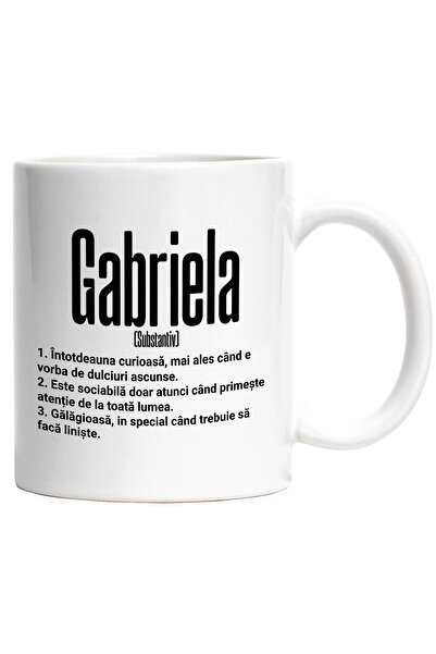 StoryGift Romania Cana Cu Numele Gabriela, si Mesaj Amuzant, Curioasa, Sociab...
