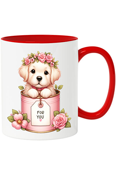 StoryGift Romania Cana cu o catelusa Golden Retriever care iese dintr-o conse...
