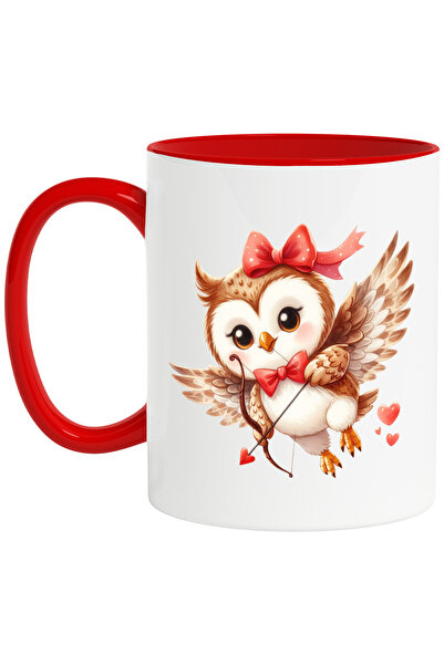 StoryGift Romania Cana cu o bufnita Cupidon | trage cu arcul | ilustratie | f...