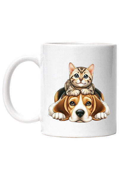 StoryGift Romania Cana cu o pisicuta si un catelus, ilustratie, prietenie, in...