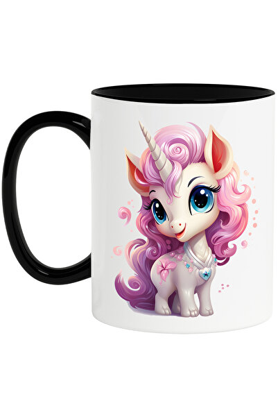 StoryGift Romania Cana cu un unicorn fericit | ilustratie | coama lunga | roz...