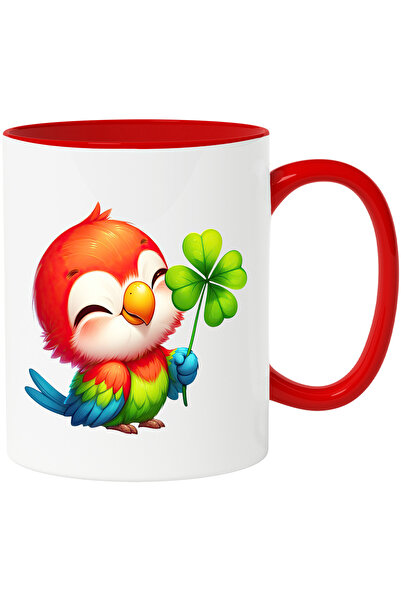 StoryGift Romania Cana cu un papagal vesel | ilustratie | noroc | trifoi cu p...