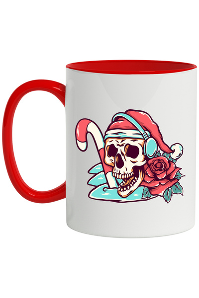 StoryGift Romania Cana Cu Craniu, Craciun, Iarna, Trandafir, Casti, Multicolo...