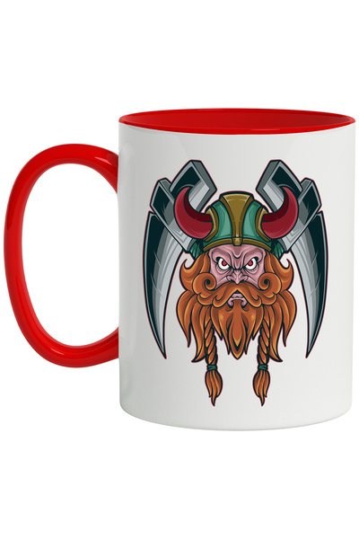 StoryGift Romania Cana Cu Cap De Viking, Tarnacop, Coif, Barba, Luptator, Mul...