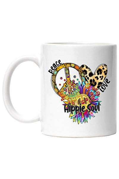 StoryGift Romania Cana cu mesajul "Peace, love, hoppie soul", stilul hippie, ...