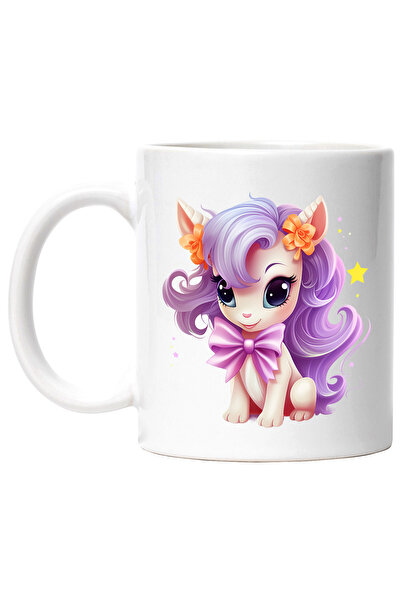 StoryGift Romania Cana cu un ponei | ilustratie | coama lunga | mov | stelute...