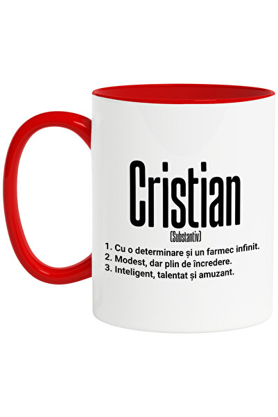 StoryGift Romania Cana Cu Numele Cristian, Determinare, Modest, Inteligent, A...
