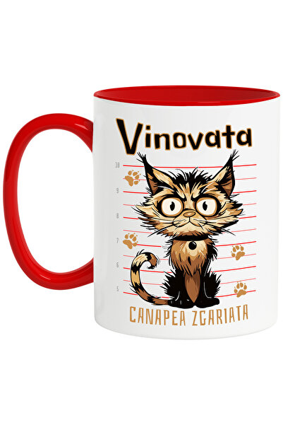 StoryGift Romania Cana pisica vinovata canapea zgariata animal blanos, 330ml,...