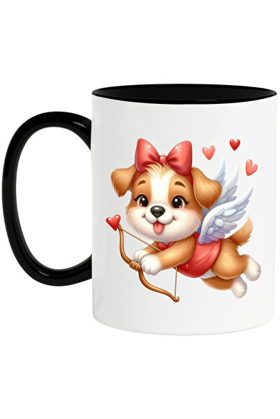 StoryGift Romania Cana cu un catelus Cupidon | ilustratie | arc | inimioare |...