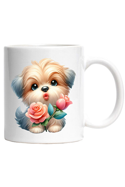 StoryGift Romania Cana cu un catel blanos care da un pupic | ilustratie | flo...