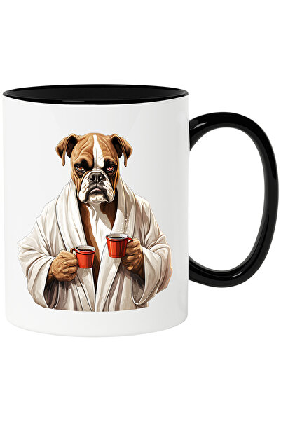 StoryGift Romania Cana cu un caine Pitbull care are un capod alb | ilustratie...