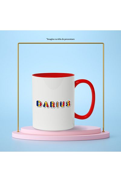 StoryGift Romania Mug With Name Darius, Romania, Supporter, Romanian Flag, Patriot, 330ml, Wax, With,STG.