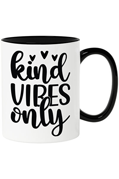 StoryGift Romania Cana cu inimioare si textul "Kind vibes only" - doar vibrat...
