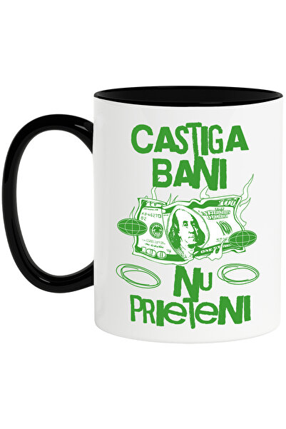 StoryGift Romania Cana nu Prieteni ci bani bacnota lumea moderna, 330ml, Cera...