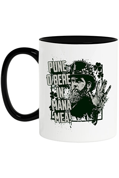 StoryGift Romania Cana Pune o bere în mana mea! Cowboy palarie barbat, 330ml, Ceramica cu Maner Ne, Cu Maner Negru