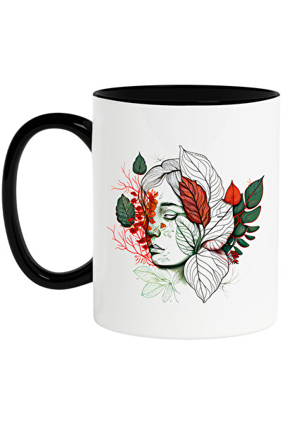 StoryGift Romania Cana cu o fata de femeie | ilustratie | serioasa | verde | ...
