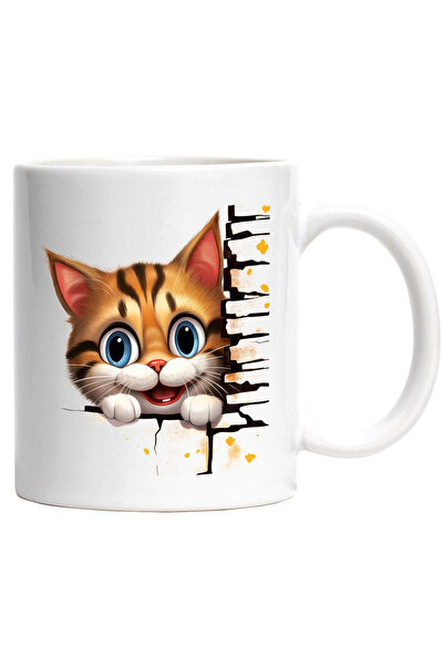 StoryGift Romania Cana cu o pisicuta vesela | ilustratie | ochi albastri | se...